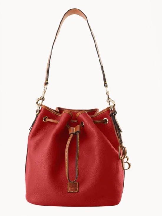 Dooney & Bourke Red Pebble Grain Drawstring Bag NEW - Picture 5 of 8